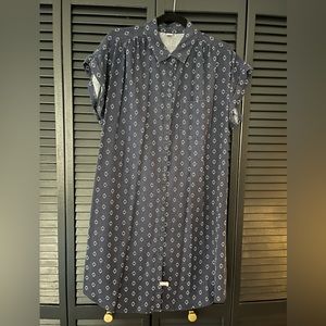 Old Navy Dress - Blue Linen Feel Button Down - Large - Gently Worn